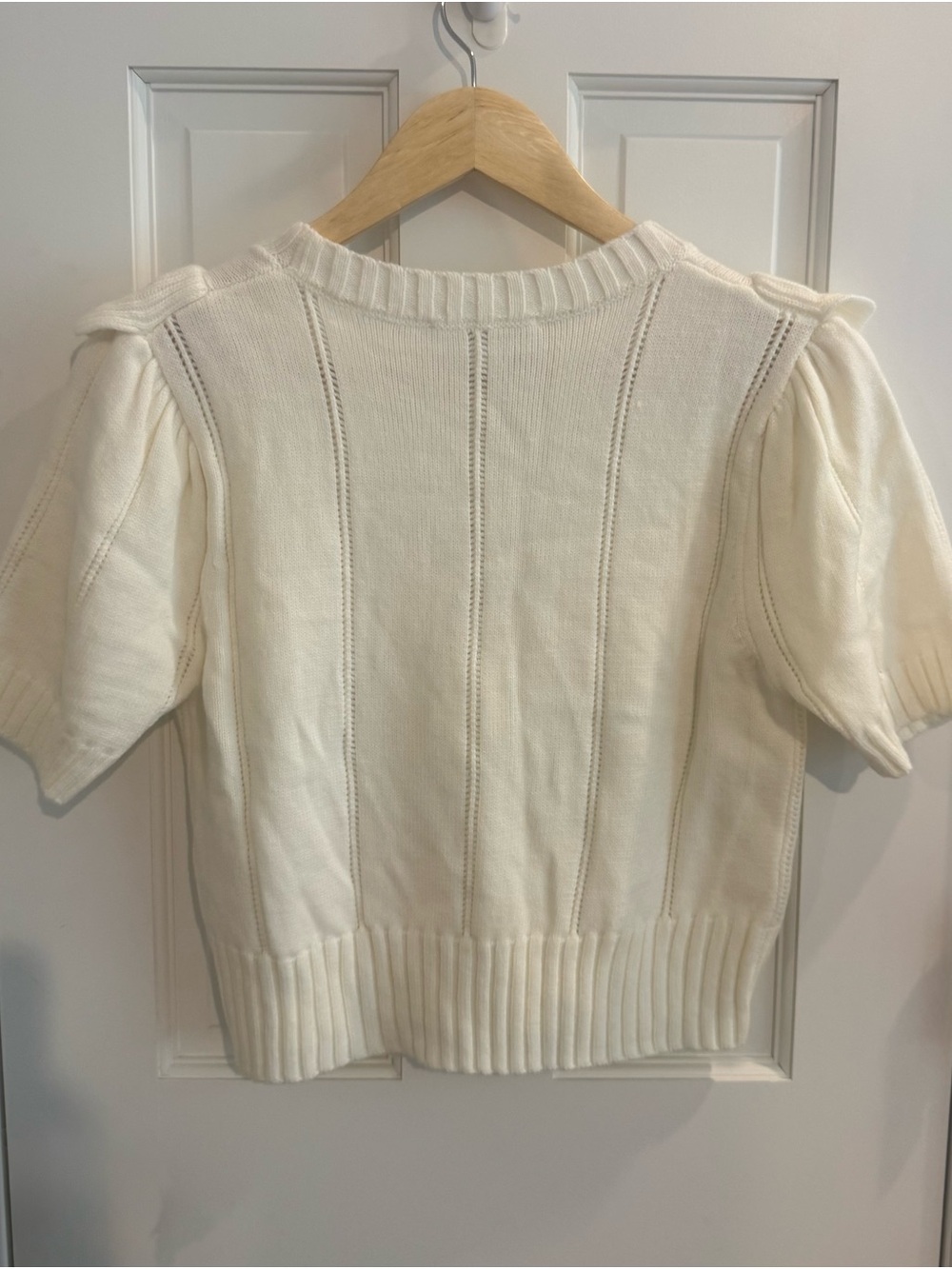 day + moon Cream Ruffle-Trim Scoop Neck Sweater - Picture 2 of 5